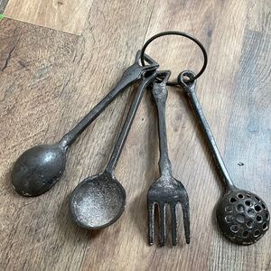Set of Metal Rustic Faux Utensils for Decor, Farmhouse Accent,Country kitchen